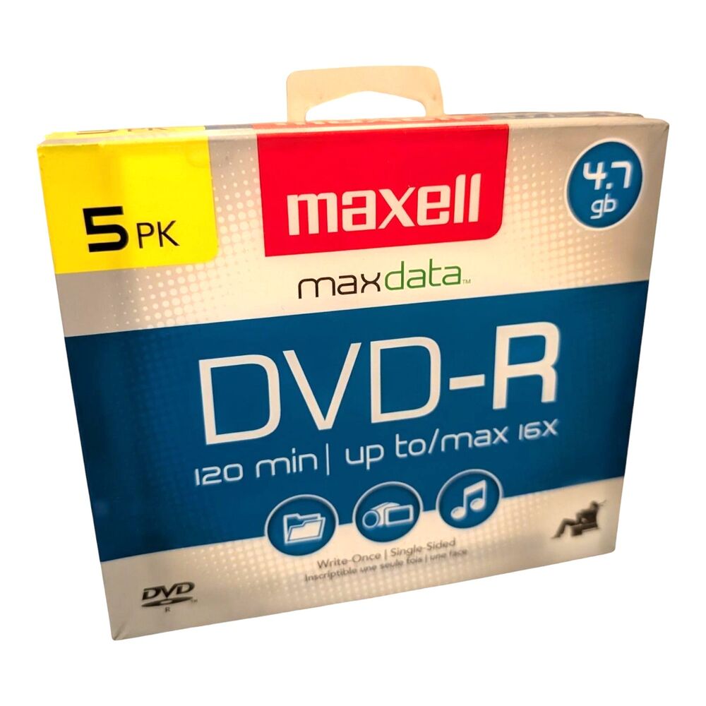 6X Maxell DVD R16x6 4.7 GB Bank Media Disk 5 Pack Brand New Sealed